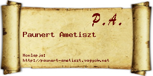 Paunert Ametiszt névjegykártya